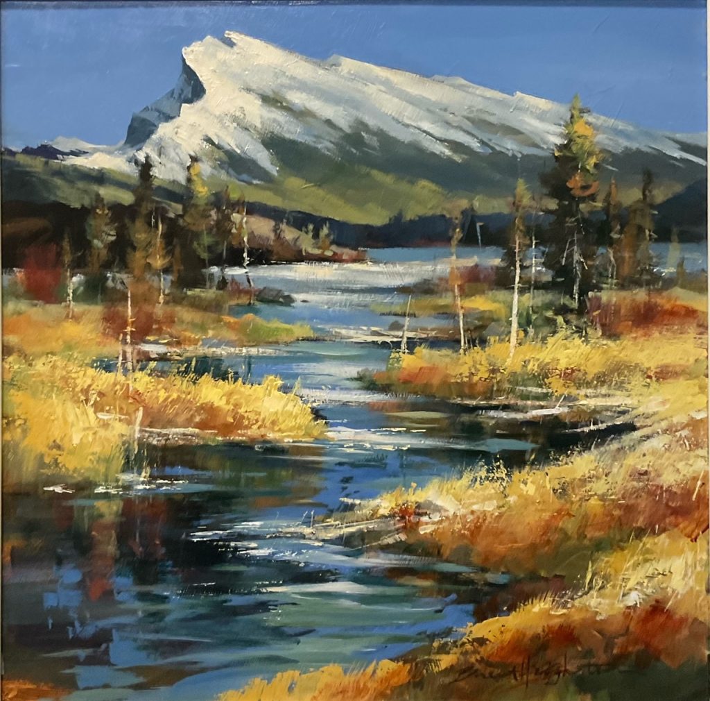 The Rise Of Rundle Original Acrylic painting by Canadian artist Brent Heighton