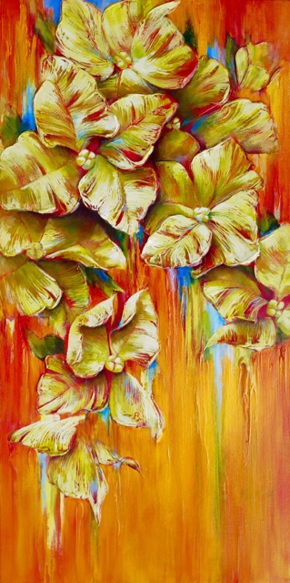 Original Acrylic Floral painting by Artist on Tour Artist Debra Martin