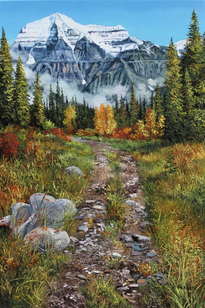 Mt. Robson original oil painting on canvas by Artists On Tour Canadian artist Andrew Kiss