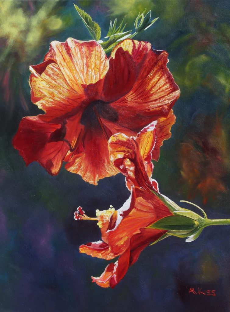 Maui Memories-Hibiscus original oil painting on canvas by Artists On Tour Canadian artist Andrew Kiss
