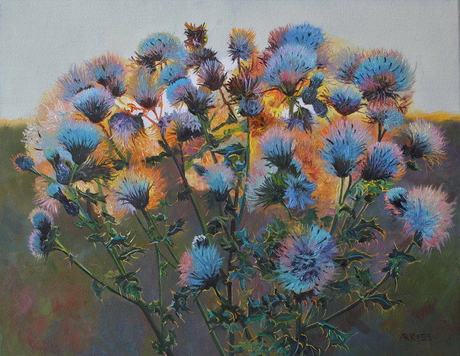 Thistles Original Painting by Artists On Tour Artist Andrew Kiss
