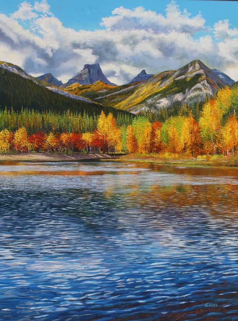 Wedge Pond original oil painting on canvas by Artists On Tour Canadian artist Andrew Kiss