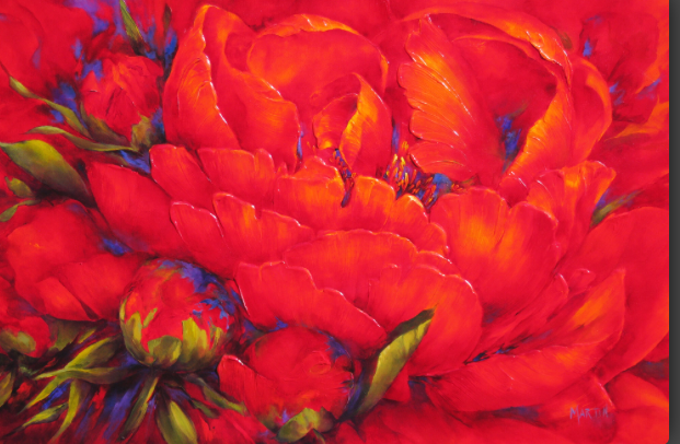 Original Acrylic poppy painting by Artist on Tour Artist Debra Martin