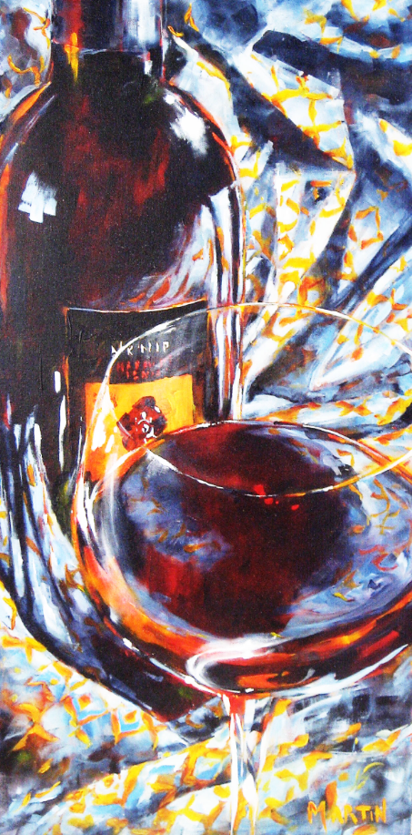 Original Acrylic Wine Series Painting by Artist On Tour artist Debra Martin