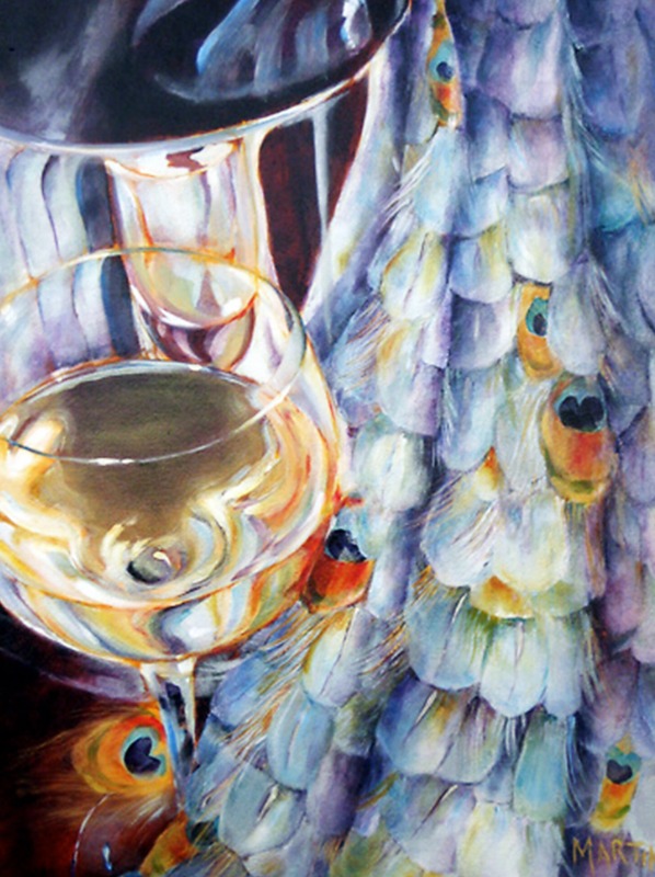 Original Acrylic Wine Series Painting by Artist On Tour artist Debra Martin