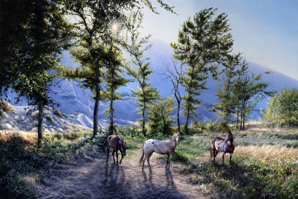 Through The Trees I Will Find You original oil painting by Canadian artist Neil Hamelin