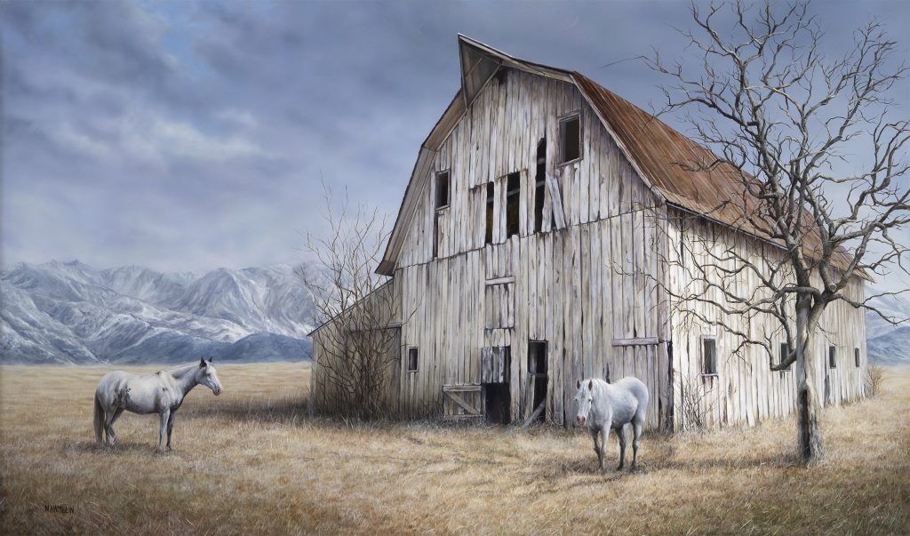 Shadows Of Then And Now original oil painting by Canadian artist Neil Hamelin