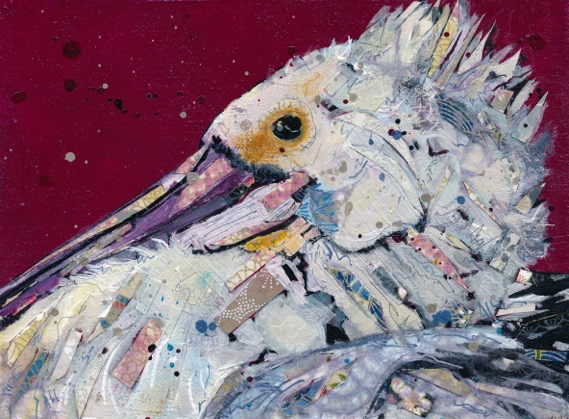 Janet Bradish 2019 Artists on tour Bragg Creek artist Zephyr 6”X8” Acrylic mixed media on birch panel