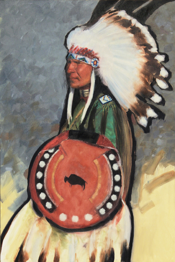 Buffalo Shield Original Painting by Artists On Tour Artist Doug Levitt