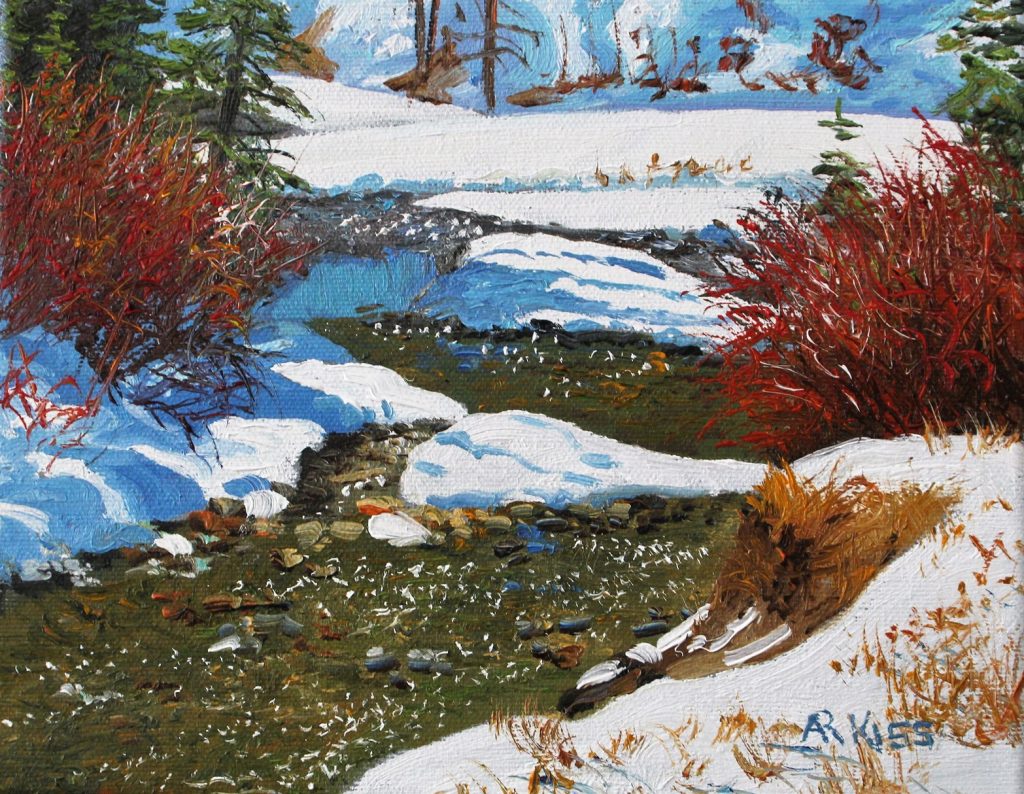 Snowy Creek oil painting by Artists On Tour 2019 artist Andrew Kiss