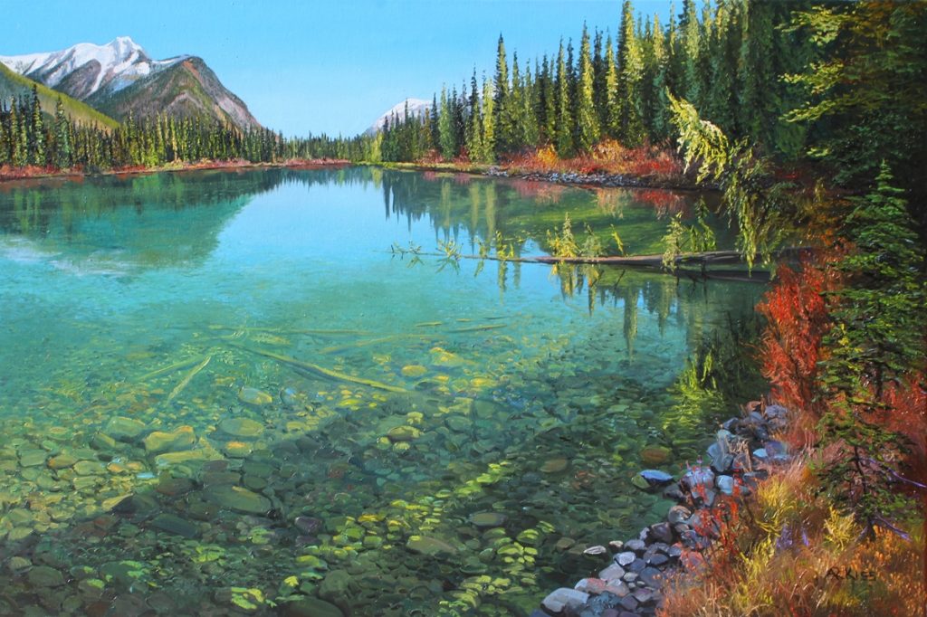 Mt Lorette Ponds oil painting by Artists On Tour 2019 artist Andrew Kiss