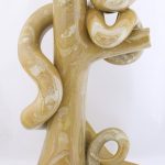 Loretta Kyle is a Canadian Stone Sculptor who works with various different types of stone like kissii stone, soapstone, chlorite and more with a preference for birds, but also sculpts four legged animals, the human figure and abstract flora and fauna